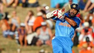 India tour of New Zealand 2014, 3rd ODI at Auckland: India 25/0 in 5 overs